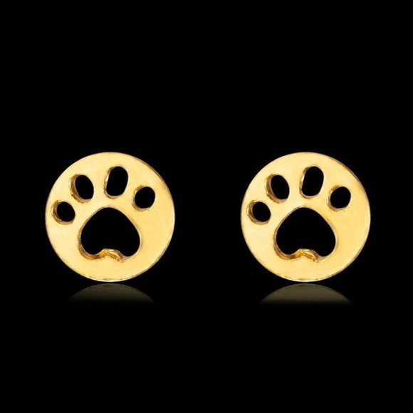 Jewelry - NWOT Gold Paw Prints Studs